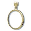 Image 1 : 14K Gold Prong Diamond-Cut Coin Bezel - 32 mm