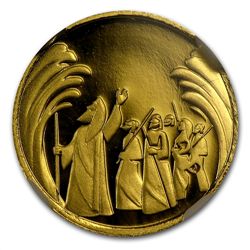 2008 Israel Parting of the Sea Smallest Gold Coin PF-70