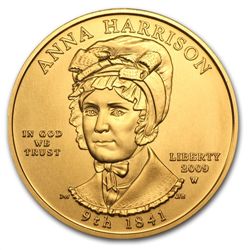 2009-W 1/2 oz Uncirculated Gold Anna Harrison (w/Box &a
