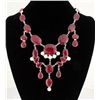Image 1 : RUBY CORRUNDUM 115.26GRAMS SILVER STATEMENT NECKLACE