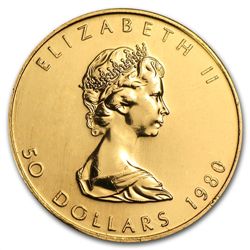 1980 1 oz Gold Canadian Maple Leaf