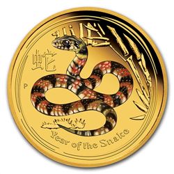 2013 1/4 oz Colored Proof Gold Lunar Year of the Snake