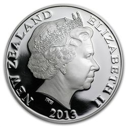 2013 1 oz Silver Proof New Zealand Treasures $1 Kiwi Co