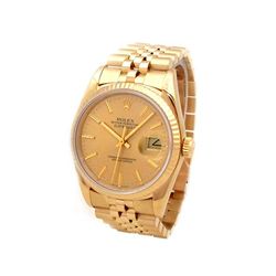 Rolex 18k Yellow Gold Oyster Perpetual Datejust Watch