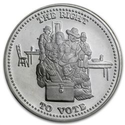 1 oz Johnson Matthey (Sealed-Right to Vote) Silver Roun