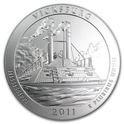 2011-P 5 oz Silver ATB Vicksburg SP-70 Roosevelt PCGS