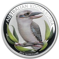 2012 1 oz Silver Australian Kookaburra colorized (In Ca