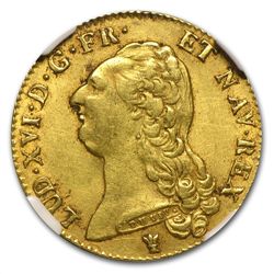 France 1786-I 2 Louis D'or Gold NGC AU-53