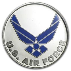 1 oz U.S. Air Force Enameled Silver Round (w/Gift Box &