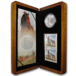 2006 1 oz Silver Canadian Sable Horse &amp; Foal Coin a