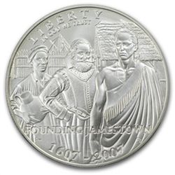 2007-P Jamestown 400th Anniv. $1 Silver Commemorative M