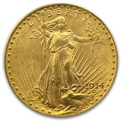 1914 $20 St. Gaudens Gold Double Eagle - MS-63 PCGS
