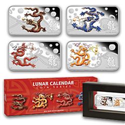 2012 1 oz Proof Silver Rectangle Year of the Dragon 4 C
