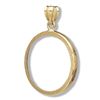 Image 1 : 14K Gold Prong Diamond-Cut Coin Bezel - 16.5 mm