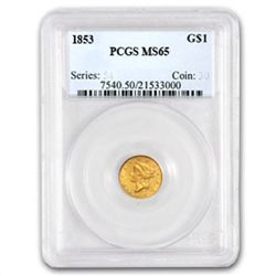 $1 Liberty Head Gold - Type 1 - MS-65 NGC or PCGS