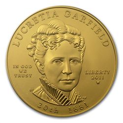2011-W 1/2 oz Gold Lucretia Garfield PCGS MS-70 First S