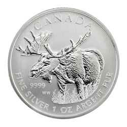 2012 1 oz Silver Canadian Wildlife Series - Moose