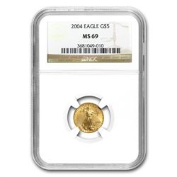 1/10 oz Gold American Eagle PCGS/NGC MS-69 (Random Year