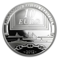 2012 10 Euro Silver Proof Great French Ships - The Jean