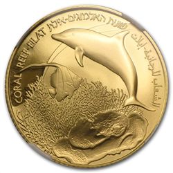 2012 Israel Coral Reef, Eilat 1/2 oz Gold Coin PF-70 UC