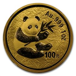 2000 1 oz Gold Chinese Panda MS-69 NGC - Frosted Ring