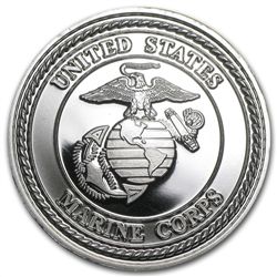 1 oz U.S. Marines Silver Round (w/Gift Box &amp; Capsul
