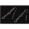 Image 2 : Sterling Silver Drop Dangle 10.07ctw Ruby Earring