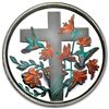 Image 1 : 1 oz Religious Cross Enameled Silver Round (w/Box &amp;