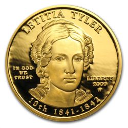 2009-W 1/2 oz Proof Gold Letitia Tyler (w/Box &amp; CoA