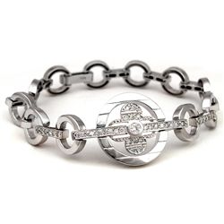Lady 14kt White Gold Diamond Bracelet with 81 Round DIA