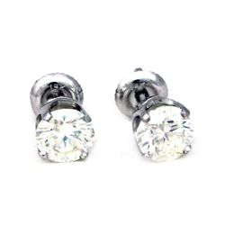 Lady's 18K White Gold Diamond Studs Earrings 2.18ct