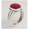 Image 1 : RUBY CORRUNDUM 26.08CTW BEZEL DESIGN SILVER RING