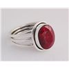 Image 2 : RUBY CORRUNDUM 26.08CTW BEZEL DESIGN SILVER RING