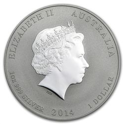 2014 Year of the Horse - 1 oz Gilded Silver (SII) w/Box