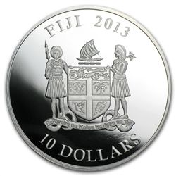 Fiji 2013 Silver $10 Year of the Snake - Gilson Opal Sn