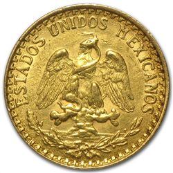 Mexico 1920 2 Pesos Gold MS-62 PCGS