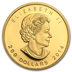 2014 1 oz Gold Canadian Howling Wolf .99999 Fine (Feb 2