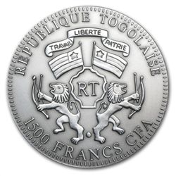 Togo 2012 2 oz Silver 1,500 Francs CFA European Bison