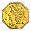 Image 1 : 1857 BG-1301A Restrike Liberty Octagonal 25 Cent Gold M
