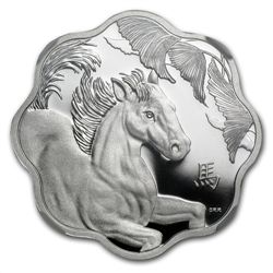 2014 Silver Canadian $15 Lunar Lotus Horse - PF-69 UCAM