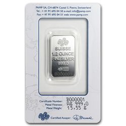 1/2 oz Pamp Suisse Silver Bar - Rosa (In Assay)