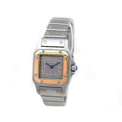 Cartier 18k Gold & Stainless Steel Santos Watch.