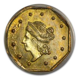 1860 BG-1102 Liberty Octagonal One Dollar Gold MS-63 PC