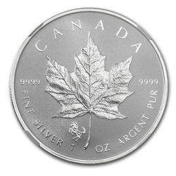 2014 1 oz Silver Canadian Maple Leaf - Horse Privy - PF