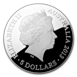 Australian 2013 Proof Silver $5 Color Domed - Southern