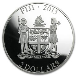 Fiji 2013 Silver Dogs &amp; Cats Series - Fluffy Cat -