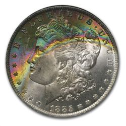 1885-O Morgan Dollar MS-64* Star NGC Beautifully Toned