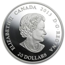 2013 1 oz Silver Canadian $20 Maple Leaf Impression - R