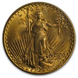 1907 $20 St. Gaudens Gold Double Eagle - MS-66 PCGS