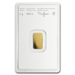 2 gram Austrian Gold Bar .9999 Fine (In Assay) - New Ba
